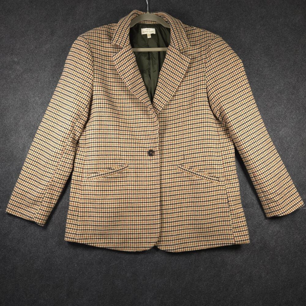 Torn by Ronny Kobo Houndstooth Blazer Femme Large Autumn Winter Academia Teacher